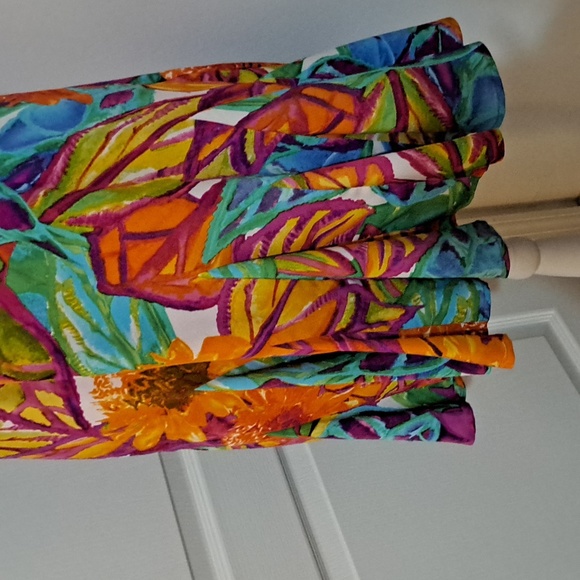 Ralph Lauren V Neck Drop Waist Floral Dress/Size 12P - Picture 3 of 9